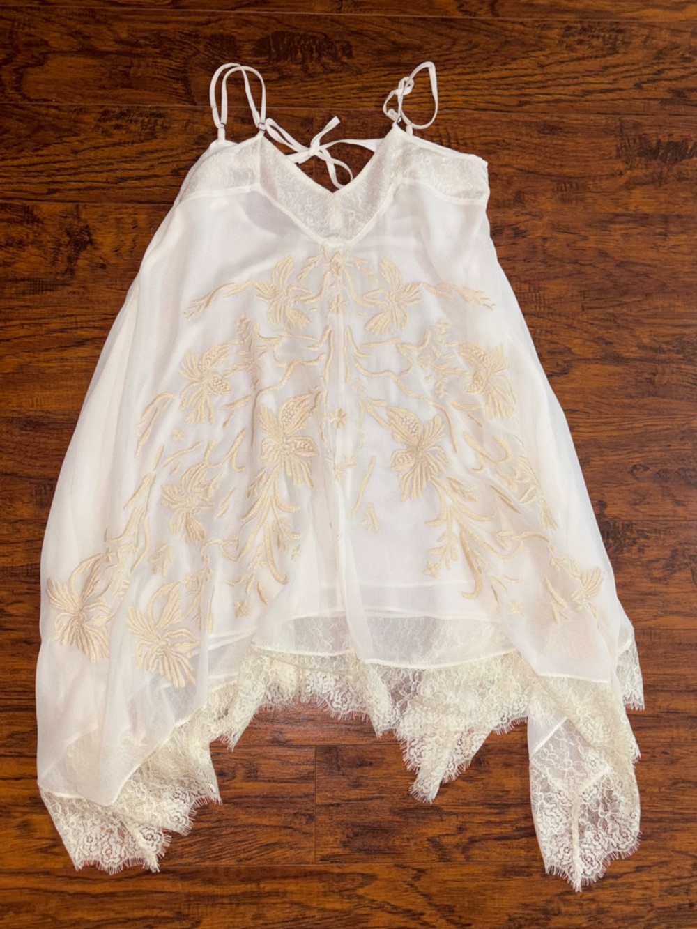 Anthropologie Ivory Lace-Trim Slip Dress - Picture 2 of 6